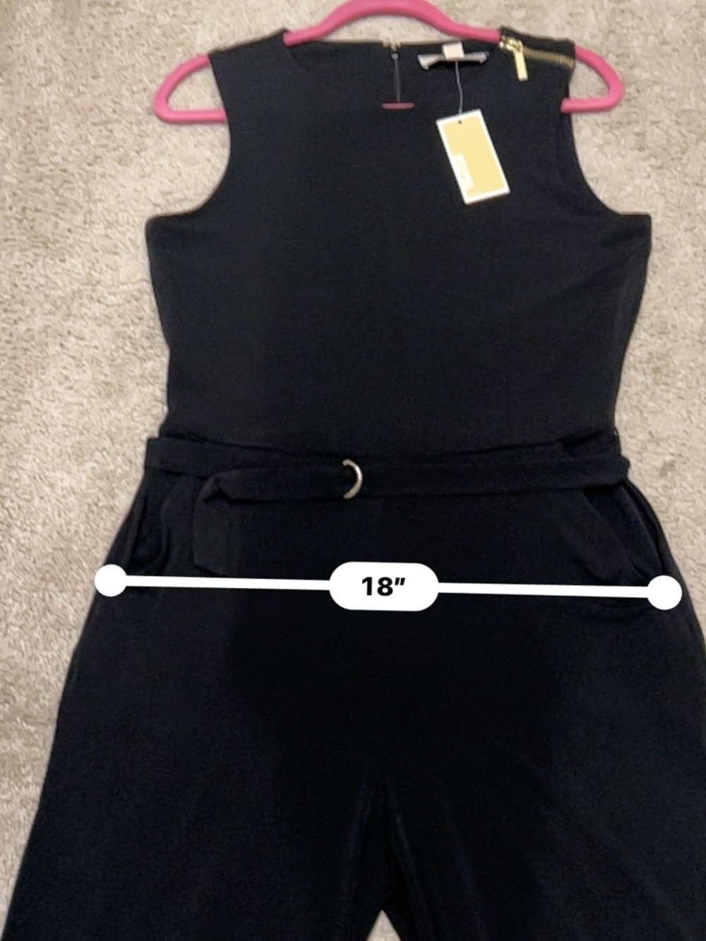 MICHAEL Michael Kors Black Jumpsuit with Gold Hardware and belt - Picture 9 of 12